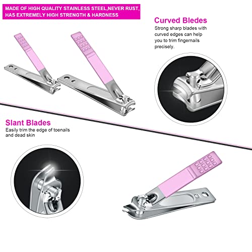 Leipple Manicure Set Professional Pedicure Kit Nail Clippers Kit - 18 pcs Nail Care Tools - Grooming Kit with Luxurious Upgraded Travel Case (Purple)