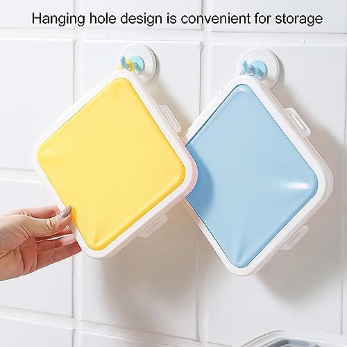 NALACAL Toast Case Leakproof Soft Sealed Bread Lunch Box, Sandwich Case Easy Carry Bento Box Food Grade Silicone Bread Storage Box, Plastic Food Storage Containers, Blue