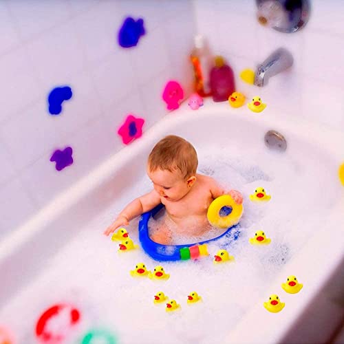 ELECDON Mini Rubber Duck, Baby Bath Toy Bath Duck Birthday Party Favors Decorations Baby Showerfor Kids Celebrate The Joy of The Children (50 Pack)