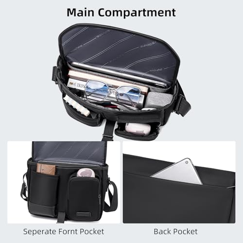 Arctic Hunter Sling Bag for Men Anti-theft Nylon Water-repellent Stylish Shoulder Bag with Multiple Compartment 10.9-inch iPad Crossbody Bag for Daily Casual College