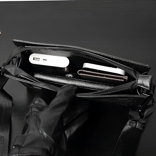 Skycare Men's Leather Chest Bag, Fashionable and Trendy Shoulder Bag, Crossbody Bag, Sling Bag, Bike Backpack.
