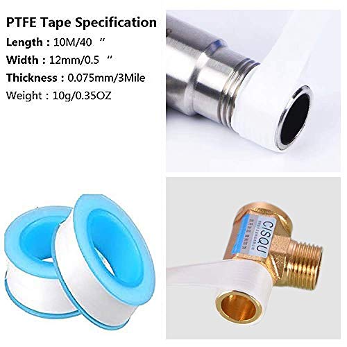 GCQ Conflo Conflo, Teflon PTFE Thread Seal Tape, 12mm x 0.075mm x 10m, Yellow packaging, Pack of 2, PTFE TAPE2