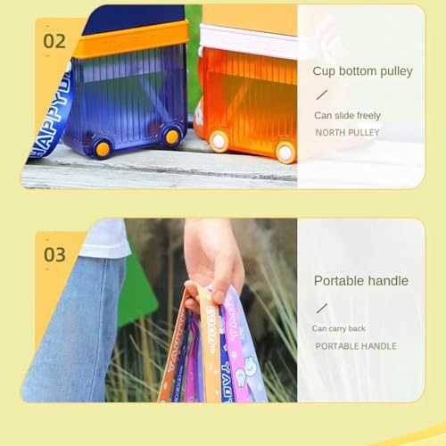 TWISOO Kids Travel Water Bottle with Fun Suitcase Design – Portable, Leak-Proof Drinking Cup with Adjustable Strap, BPA-Free, Ideal for School, Travel, and Outdoor Activities (450ml) (Orange)