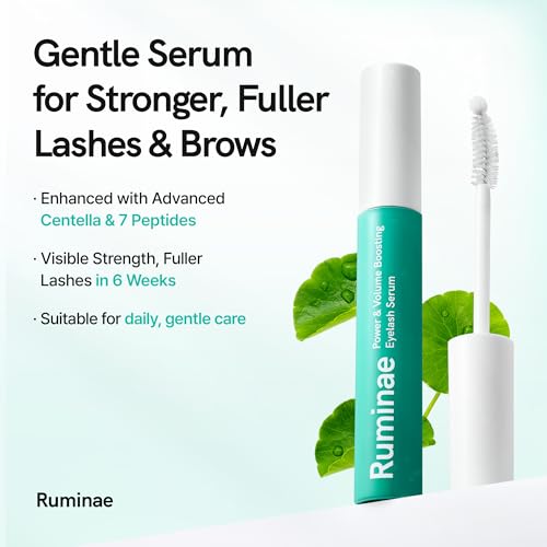 Power and Volume Eyelash Serum | Korean Non-Irritating Lash Serum for Longer, Thicker Lashes & Brows | Vegan-Friendly, Cruelty-Free - Peptides, Biotin, Centella, Hyaluronic Acid, 0.3 fl.oz.