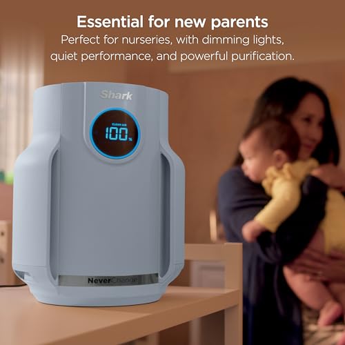 Shark NeverChange Air Purifier Compact Pro with Long-lasting HEPA Exceeding Filtration, For Pet Dander, Dust, Smoke, Allergens, Up to 250 sq. ft. for Bedroom, Home Office, Dorm, HP071BRN (2025)