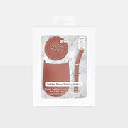 ezpz Mini Cup + Straw Training System - 100% Silicone Training Sippy Cup for Infants + Toddlers - Designed by a Pediatric Feeding Specialist (Blush)