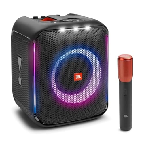 JBL Partybox Encore Portable Party Speaker with Digital Wireless Mic, 100W Powerful Sound, Dynamic Light Show, IPX Splash Proof, 10 Hours of Playtime, Multisource Playback Black -(JBLPBENCORE1MICUK)