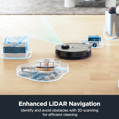 EUREKA Robot Vacuum Cleaner and Mop Function 2-1, Bagless Dust Self-Empty, Auto Lifting Mop, up to 180 Minutes Runtime, App Control, 5200mAh for Pet Hair, Carpets, Hard Floor