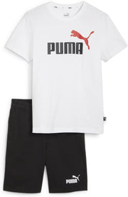 unisex-child Short Track Suit (pack of 1) - PUMA White-For all time red