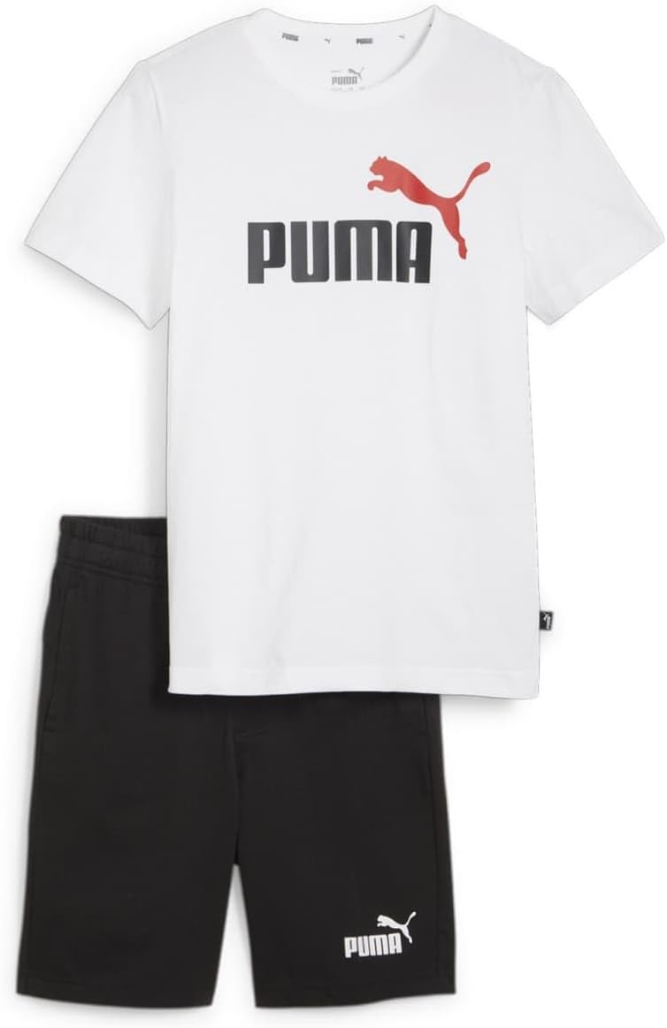 unisex-child Short Track Suit (pack of 1) - PUMA White-For all time red