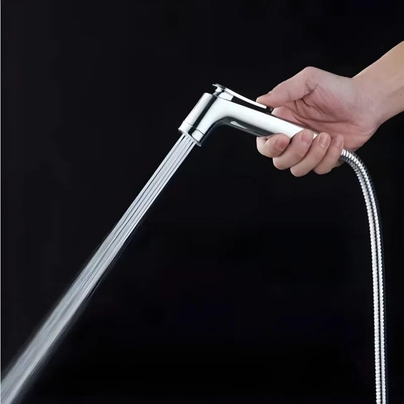 SHOWR Shattaf Set,Bidet Sprayer for Toilet With 47" Stainless Steel Bidet Hose,Wall Mounted for Bathrooms,Chrome.