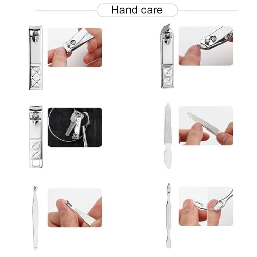 Nail Clippers and Beauty Tool Portable Set, 21Pcs Stainless Steel Manicure Kit Professional Nail Clippers Kit Pedicure Care Tools Grooming Tools with PU Leather Case for Men Women Travel&Home (Brown)
