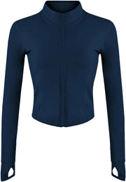 Women Athletic,full Zip Casual - Navy