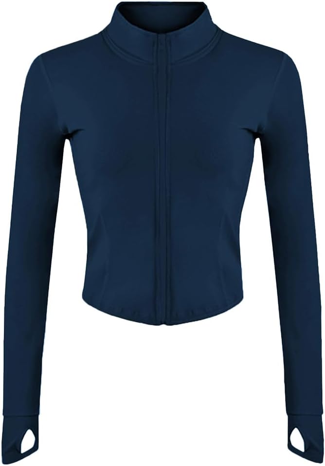Women Athletic,full Zip Casual - Navy