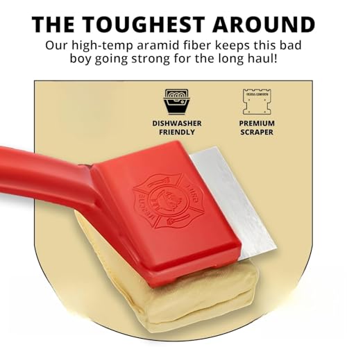 THE WHITE SHOP BBQ Replaceable Scraper Cleaning Head, No Bristle - Durable and Unique Scraper Tools for Cast Iron or Stainless-Steel Grates, Barbecue Cleaner (Scraper Brush)