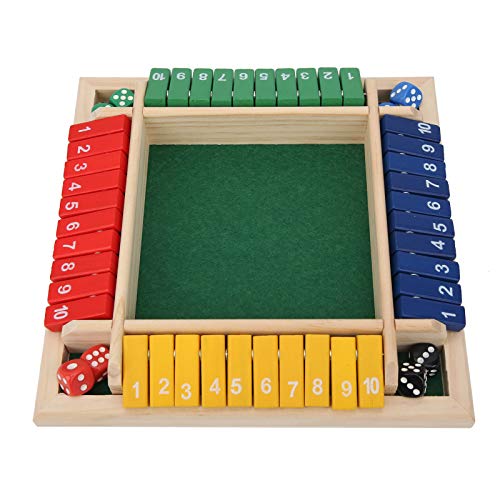 Shut the Box Game Wooden,Left Right Center Dice Game for Kids Adults,Family Classroom Home Party or Pub