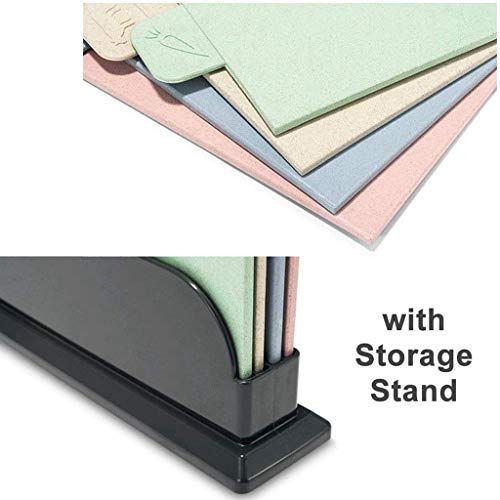 XIAOQIU Cutting Board Cutting Boards Colour Coded Chopping Board Set of 4 Cutting Kitchen Non Slip Food Preparation Round Cutting Board Folding Board Chopping Board