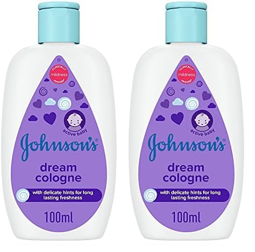 Johnson's Baby Cologne, Dream, 100ml, with a gentle and refreshing scent, perfect for your baby's delicate skin, dermatologist tested and hypoallergenic (Pack of 2)