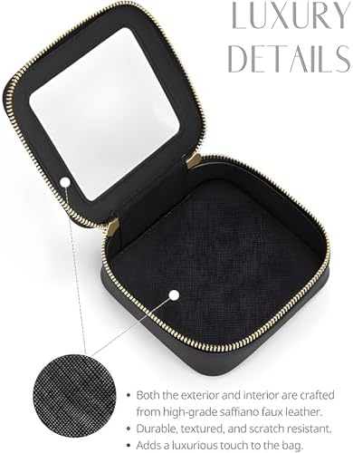 Small Cosmetic Bag for Purse Mini Makeup Bag for School Cute Clear Make Up Pouch for Travel Tiny Leather White Make Up Organizer Case for Backpack Toiletry Bag Waterproof Square Pouch with Zipper