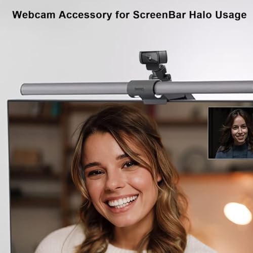 JCWINY Web cam Accessory ScreenBar Halo, Webcam Stand for Monitor Light Bar Angle Adjustable Computer Light Webcam Mount for BENQ Quntis Monitor Lamp Super Strong Nano Adhesive Mount