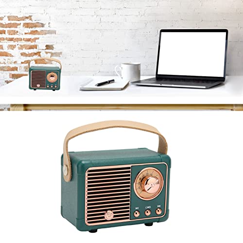 Retro Bluetooth Speaker, Mini Wireless Bluetooth Speaker, Portable Vintage Speaker with 360° Surround Stereo Sound, Support USB/TF Card/AUX, Cute Old Fashion Style Speaker for Home Outdoor, Green (#5)