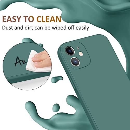 VANCLE Soft Silicone Cases for iPhone 11,[Military Grade Drop Protection] [Anti-Scratch Microfiber Lining] Shockproof Protective Phone Case Slim Thin Cover 6.1 inch (Black+Dark Green)