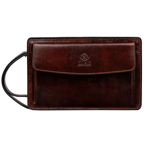 Time Resistance Lederclutch fr Herren - Herren Handtasche - Ledertasche Herren - Edles Portmonee - Umhngetasche Herren - Clutch aus Leder