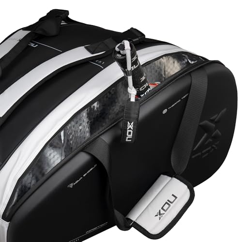 NOX Luxury Master Series, Versatile and Functional Racket Bag with Attractive Design with Many Compartments ??White with Black.