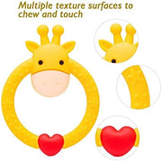 SHARE&CARE BPA Free Silicone Fruit Baby Teether Toy with Storage Case, for 3 Months Above Infant Sore Gums Pain Relief (5 Fruits)