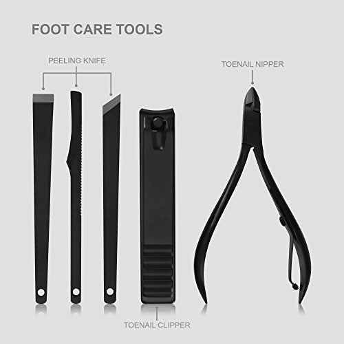 Utopia Care Professional Manicure Pedicure Set Nail Clippers Kit - Stainless Steel 16 in 1 Portable Travel Grooming Kit - Facial, Cuticle and Nail for Men and Women -