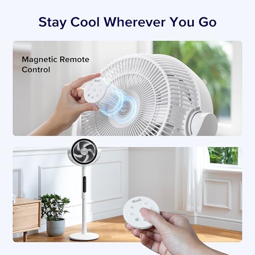 Levoit 20dB Quiet Pedestal Fans for Bedroom, 2465m�/ h Powerful Air Circulator Fan with Remote, 90�+120� Oscillating, 12 Speeds, 4 Modes, 12H Timer, Adjustable Height, Standing Fan for Home Office