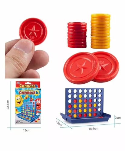 Connect 4 Classic Board Game (2 Players), 4 in a Row, Strategical Educational Board Games & Puzzle, Intelligence, Amusement Drop Disc, Funny Play, Kids Toys for Boys & Girls