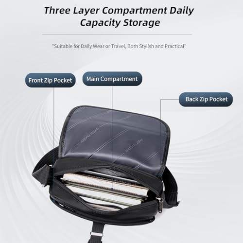 Arctic Hunter Compact Sling Bag for Men Small Size Side Bag Nylon Messenger Bag for Mobile Shoulder Bag Water-repellent Crossbody Bag for Daily Use Casual