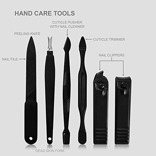 Utopia Care Professional Manicure Pedicure Set Nail Clippers Kit - Stainless Steel 16 in 1 Portable Travel Grooming Kit - Facial, Cuticle and Nail for Men and Women -