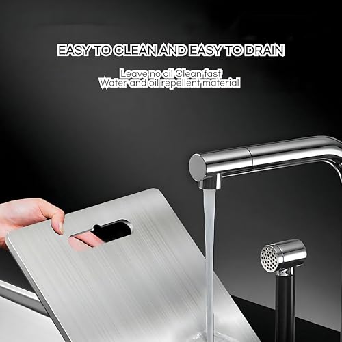 3PCS Titanium Cutting Boards, Stainless Steel Cutting Board, Fruits and Vegetables, Titanium Chopping Board for Kitchen Camping Hiking (Set of 3) 46 * 30CM