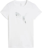 Womens ESS METALLIC Tee Sportstyle Core (pack of 1) - White-Metallic gold