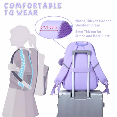 Ocbabe Backpack for Girl Plain Laptop Backpack 15.6 inch Bookbag,Daypack,Water Resistant College School Bag for Student