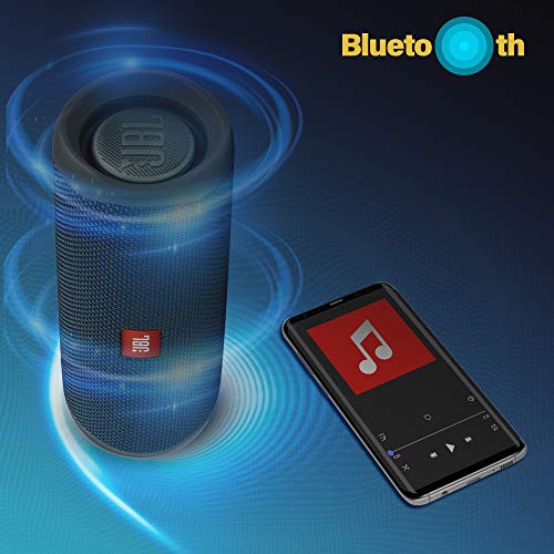 JBL Flip 5 Portable Waterproof Bluetooth Speaker with 12 Hours of Battery, Powerful Sound and Booming Bass, Lightweight, Stand Vertical or Horizontal, JBL Partyboost Compatible - Blue, JBLFLIP5BLU