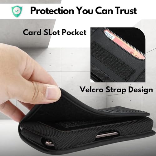 X spring Nylon Cell Phone Holster, Extra Large Phone Holster with Velcro Closure, Portable Cell Phone Belt Holder Pouch Cover, Dual Phone Holster Pouch with Belt Clip for a Lot of Smartphone