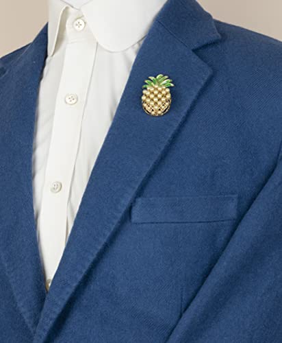 Knighthood Pearl Detailing Pineapple Brooch,Suit Stud,Shirt Studs,Lapel Pin Accessories for Men Women, Standard, Enamel, no gemstone