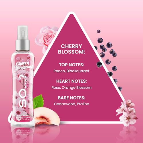 SO?? Body Mist Luscious Trio Womens Body Mist Gift Set, with Red Velvet, Vanilla, & Cherry Blossom, Fragrance Spray Set (3x100ml)