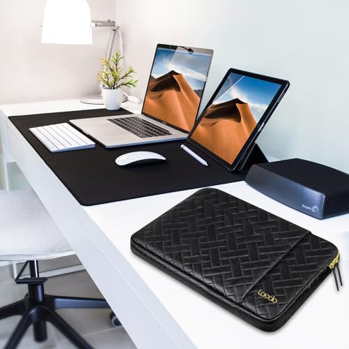 Lacdo Laptop Sleeve Case for 15 inch New MacBook Air M4 A3241 2025, M3 A3114, M2 A2941 2024-2023, 15 inch MacBook Pro A1990 A1707, Dell XPS 15 Plus Computer Bag with Accessory Pocket, Elegant Black