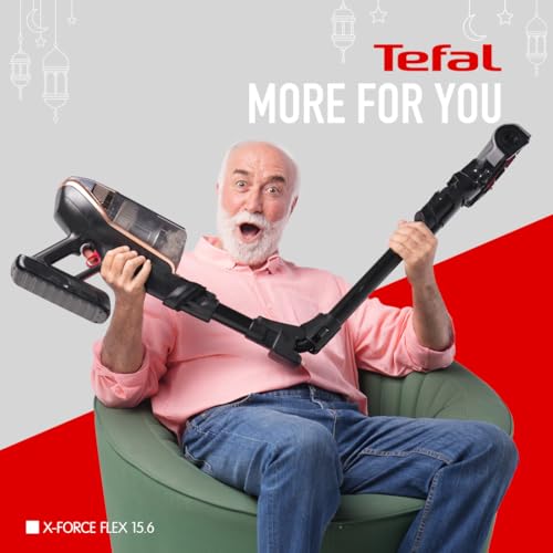 TEFAL Vacuum Cordless Vacuum Cleaner | X-Force Flex 15.60 Vacuum Cleaner Cordless | With Docking Station | 230 Air Watts | Flex Technology | Animal Kit |Black/Copper | TY99F1HO