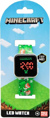 Kids Licensing Euroswan Minecraft LED Watch MIN4129, Multicoloured