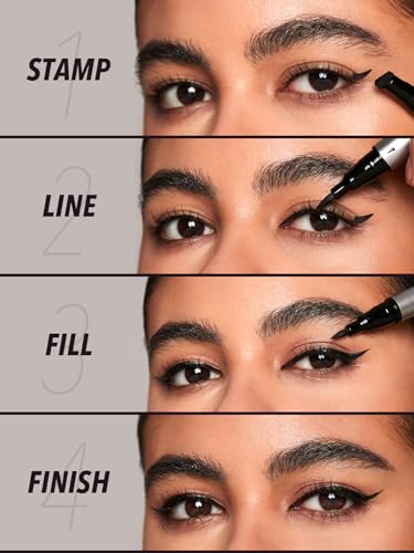 SHEGLAM Black Liquid Eyeliner Pen with Wing Stamp Long Lasting Waterproof Eye Liner Makeup