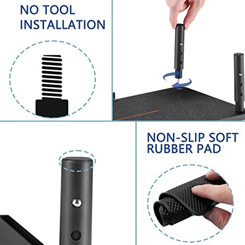 ETHU Dual Monitor Stand ,Double Monitor Riser for PC,Computer, Laptop and Printer,3 Adjustable Shelf Length and Angle Desktop Stand Organizer with Phone Holder and Drawer,Office Accessories Black