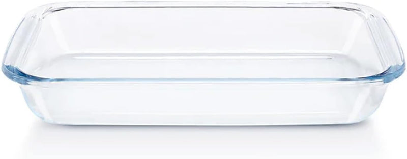 Borosil Rectangular Baking Dish 1.5 liter made with Borosilicate Glass Oven, Microwave & Dishwasher Safe Casserole Dish Heat Resistant Bakeware for Cooking & Serving, DSHEX0043 - Clear 1.5 LITER