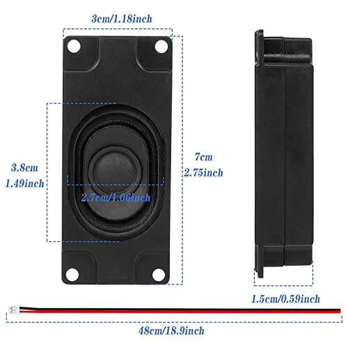 Excefore Wired Speaker Mini Loundspeaker Micro Narrator 3 Watt 4 Ohm Speakers for Small Electronic Projects Advertising Machines LCD TV Monitors Black (4Pack)