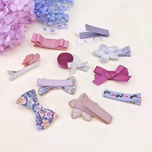 Tazweeq 10Pcs Flower Girls Hair Clip Accessories, Bow Kids Hair Clips Strip Hair Clips, Perfect for Little Princess Dress Up or Daily Wear