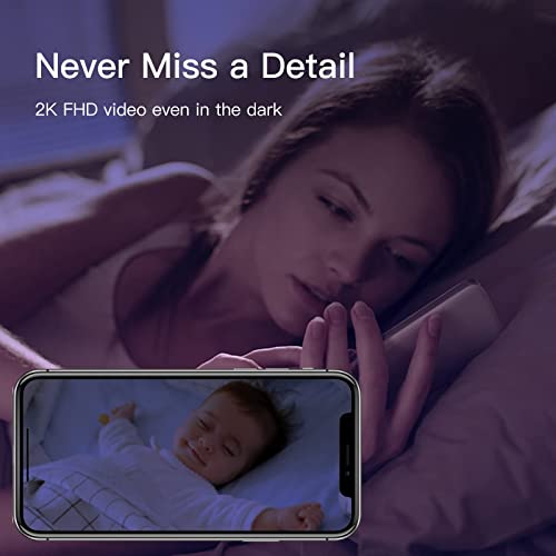 ARENTI Indoor Security Camera INDOOR1, 2K/3MP, 2.4G Wi-Fi, Privacy Mode, Works with Alexa & Google Assistant, Customizable AI Motion Detection Zones, Sound Detection, Two-Way Audio, Night Vision